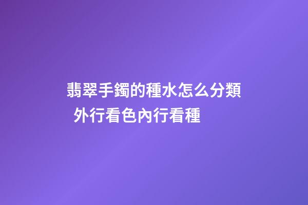 翡翠手鐲的種水怎么分類  外行看色內行看種
